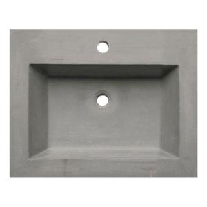 Sanisupply Concrete wastafelblad 60x47x5 cm 1 kraangat beton grijs mat