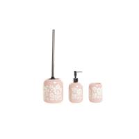 Badset DKD Home Decor 8 x 8 x 17,5 cm Keramisch Roze Wit