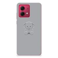 Motorola Moto G84 Telefoonhoesje met Naam Grijs Baby Olifant