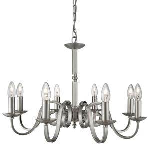 Searchlight Landelijke kroonluchter Richmond 8-lichts 65cm mat zilver 1508-8SS