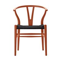 Carl Hansen & Søn CH24 Wishbone Stoel - Colours Orange Red met zwarte zitting