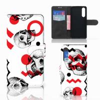 Telefoonhoesje met Naam Huawei P30 Skull Red
