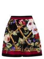 Dolce & Gabbana short de pyjama en soie à fleurs - Noir