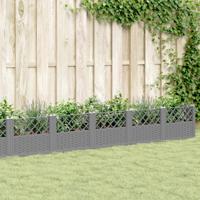 VidaXL Plantenbak met pinnen 363,5x43,5x43,5 cm polypropeen lichtgrijs