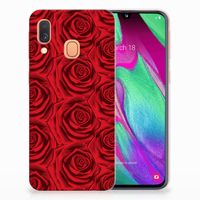 Samsung Galaxy A40 TPU Case Red Roses - thumbnail