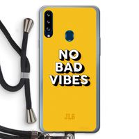 No Bad Vibes: Samsung Galaxy A20s Transparant Hoesje met koord