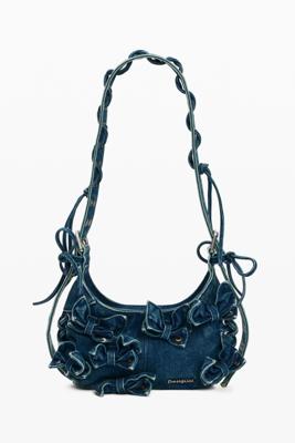 denim tas met applicaties - BLUE - U denim tas met applicaties - BLUE - U