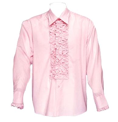 Retro Ruffled Shirt Pink-L | 44% korting