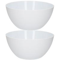 Schalen/schaaltjes/kommetjes - 2x - Dia 14 cm - wit 750 ml