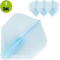 Robson Robson Plus Dartflights - Crystal Clear Blauw