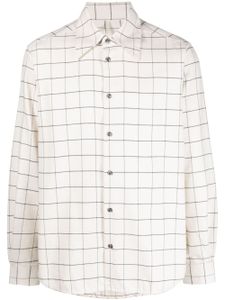 Sunflower grid-pattern pointed-collar shirt - Tons neutres