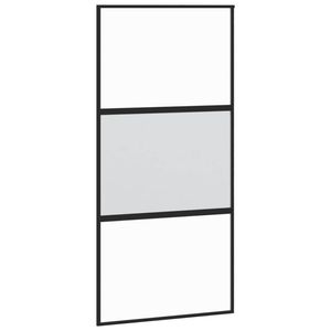 vidaXL Schuifdeur 102,5x205 cm gehard glas en aluminium zwart