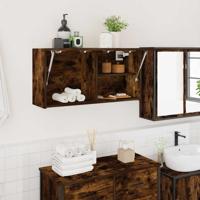Badkamerwandkast 80x25x40 cm bewerkt hout gerookt eikenkleurig