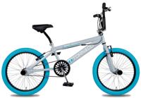 Royal 20" bmx freestyle bugatti - lichtblauw/grijs met blauwe banden
