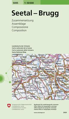 Wandelkaart - Topografische kaart 5005 Seetal - Brugg | Swisstopo