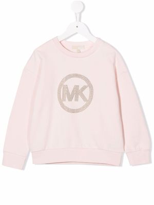 Michael Kors Kids pull à logo clouté - Rose