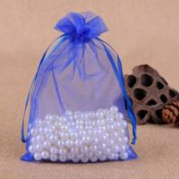 100 PCS geschenk zakken sieraden organza zakje bruiloft verjaardag partij drawable zakjes Gift Bag grootte: 10x15cm (saffier blauw)