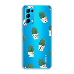 Cactusprint roze: Oppo Find X3 Lite Transparant Hoesje