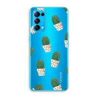 Cactusprint roze: Oppo Find X3 Lite Transparant Hoesje