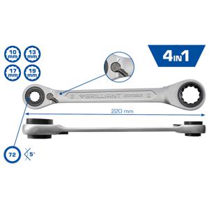 Brilliant Tools BT013901 KS TOOLS Dubbele ratelringsleutel Sleutelbreedte (metrisch) (alleen voor ADT) 10 - 19 mm