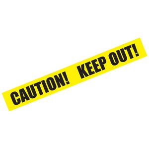 Markeerlint/afzetlint - Caution! Keep out! - 6m - geel/zwart - kunststof