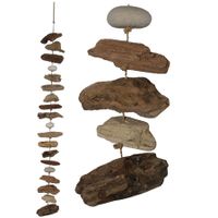 Hangende Decoratie Streng van Stenen en Hout (80 cm) Hangende Decoratie Streng van Stenen en Hout (80 cm)