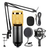 BM-800 Mic Kit condensatormicrofoon met verstelbare Mic schorsing Scissor Arm Shock Mount en Double-layer Pop Filter voor Studio opname Live uitzend