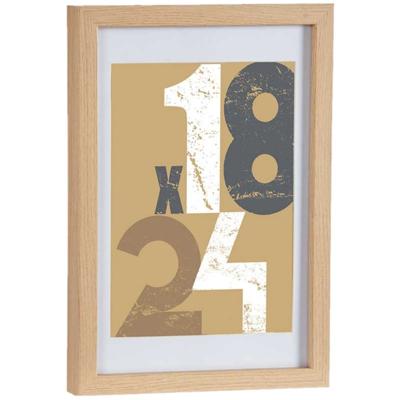 Houten fotolijst - bruin - 21 x 30 cm - fotolijstje - met passe-partout - decoratie