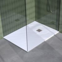 Brauer Asteroid Douchebak - 90 x 140 cm - Mineraalmarmer - Mat Wit - Antislip - Antibacterieel