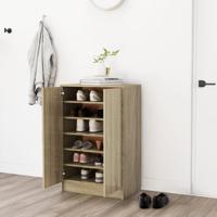 Schoenenkast 60x35x92 cm bewerkt hout sonoma eikenkleurig