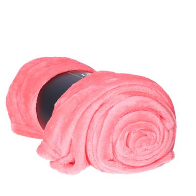 Enzo Fleece deken/plaid - roze - polyester - 130 x 180 cm
