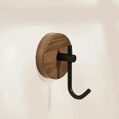 Houten Walnoot Hangende Hanger - Zwart of Wit | Decoratief & Praktisch