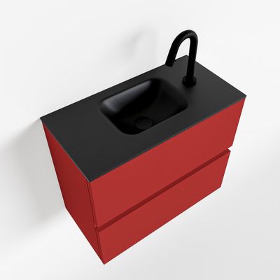 Toiletmeubel Mondiaz Ada | 60 cm | Meubelkleur Fire | Lex wastafel Urban Midden | 1 kraangat