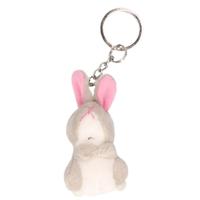 Nature Planet Sleutelhanger konijn/haas - Pluche knuffel sleutelhanger - 6 cm
