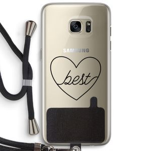 Best heart black: Samsung Galaxy S7 Edge Transparant Hoesje met koord
