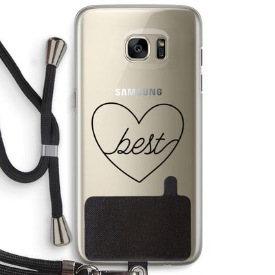 Best heart black: Samsung Galaxy S7 Edge Transparant Hoesje met koord