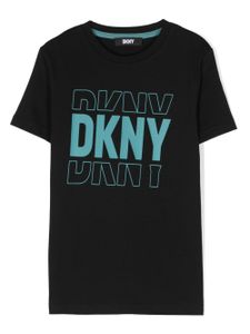 Dkny Kids t-shirt en coton mélangé à logo imprimé - Noir