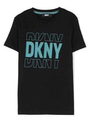 Dkny Kids t-shirt en coton mélangé à logo imprimé - Noir