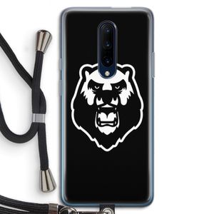 Angry Bear (black): OnePlus 7 Pro Transparant Hoesje met koord