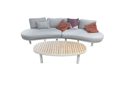 Washington loungeset oyster/zand/acacia incl. lichtbruin olefin kussens - Eurofleur aanbieding
