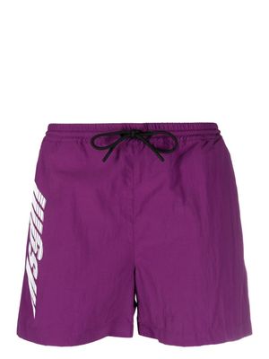 MSGM short à logo imprimé - Violet