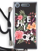 Hello in flowers: Sony Xperia XZ1 Transparant Hoesje met koord Hello in flowers: Sony Xperia XZ1 Transparant Hoesje met koord