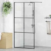 Inloopdouchewand 100x195 cm ESG-glas transparant en zwart
