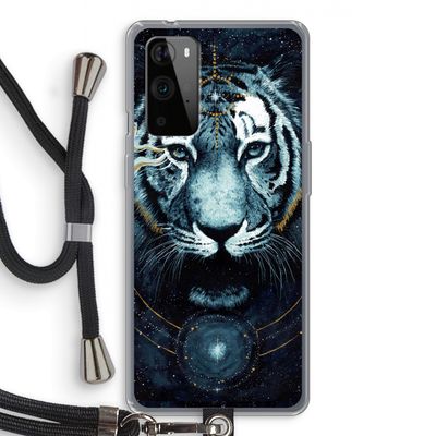 Darkness Tiger: OnePlus 9 Pro Transparant Hoesje met koord