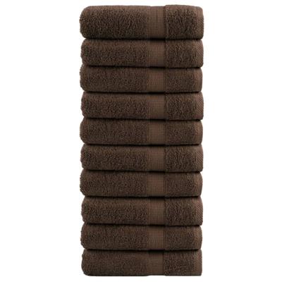 VidaXL Handdoeken solund 10 st 600 g/m² 50x100 cm bruin