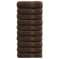 VidaXL Handdoeken solund 10 st 600 g/m² 50x100 cm bruin