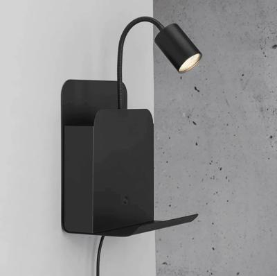 Leeslamp Bedlamp met 2X USB en schakelaar GU10 fitting Roomi