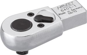 HAZET Insteek-omschakelratel 6401-1 · 9 x 12 mm insteekvierkant massief · 1/4 inch (6,3 mm) vierkant massief · Lengte: 46,5 mm