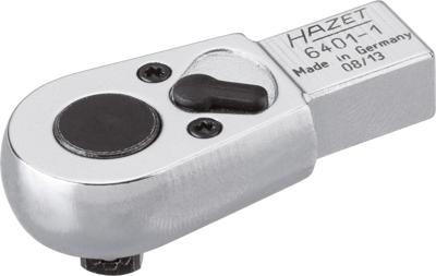 HAZET Insteek-omschakelratel 6401-1 · 9 x 12 mm insteekvierkant massief · 1/4 inch (6,3 mm) vierkant massief · Lengte: 46,5 mm
