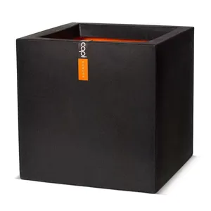 Urban Smooth NL IV bloempot vierkant zwart 50x50x50 cm plantenbak Capi